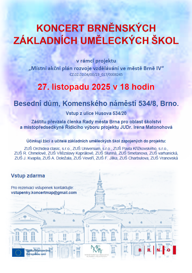 Pozvánka na koncert TUŠ